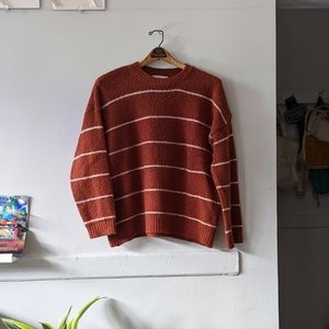 Cozy Orange Striped Sweater